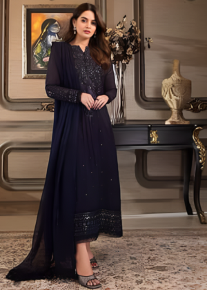 Asim Jofa black chiffon dress