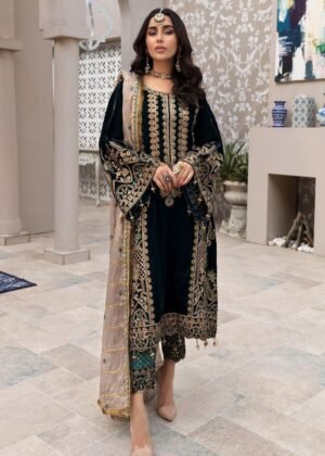 Emaan Adeel velvet dress