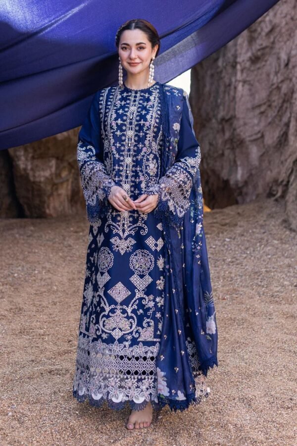 Qalamkar Royal Blue Suit