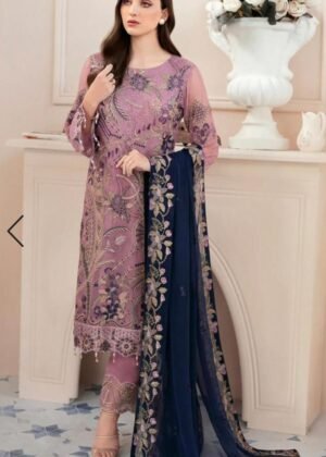 Ramsha's Festive Embroidered Organza Suit