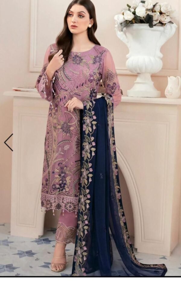 Ramsha's Festive Embroidered Organza Suit