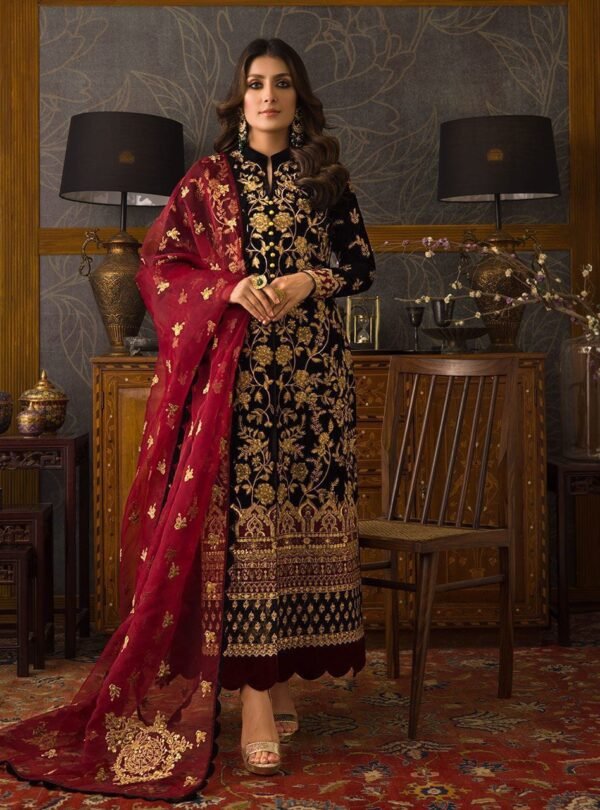 Zainab Chottani Velvet embroidered formal dress